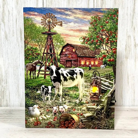 Old Country Farm 8x6 Lighted Tabletop Canvas - Shelf & Wall Art farm-themed canvas print