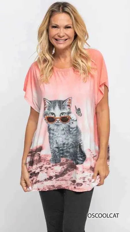 One Size Women's Casual Cat Top | Tops | 1