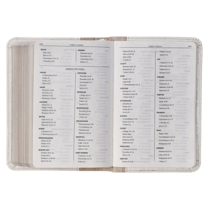 Pearlized White and Taupe Faux Leather King James Version Pocket Bible - Bibles