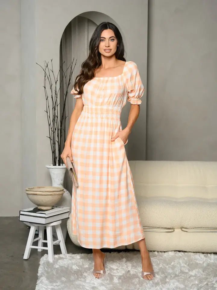 Plaid Smocked Waist Maxi Dress | Maxi Dresses | 2