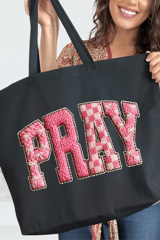 “PRAY” Canvas Jumbo Tote Bag | Bags | 1