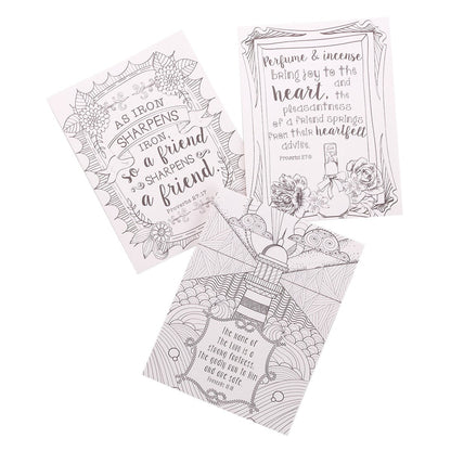 Proverbs in Color Coloring Cards | Scripture Cards | 3