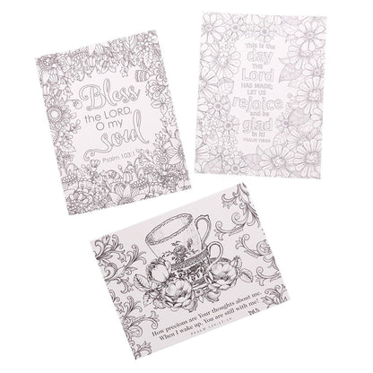 Psalms in Color Coloring Cards | Scripture Cards | 3