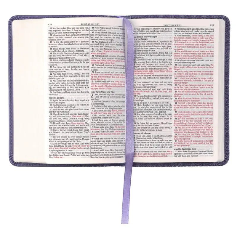 Purple Faux Leather King James Version Mini Pocket Bible - Bibles