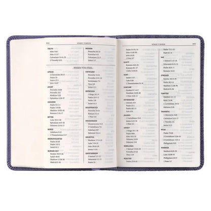 Purple Faux Leather King James Version Mini Pocket Bible - Bibles