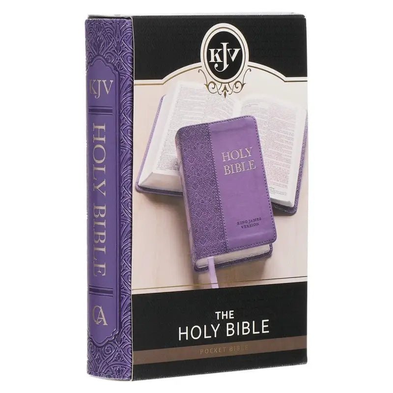 Purple Faux Leather King James Version Mini Pocket Bible - Bibles