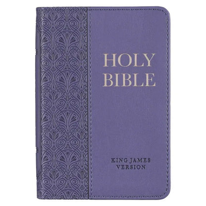 Purple Faux Leather King James Version Mini Pocket Bible - Bibles