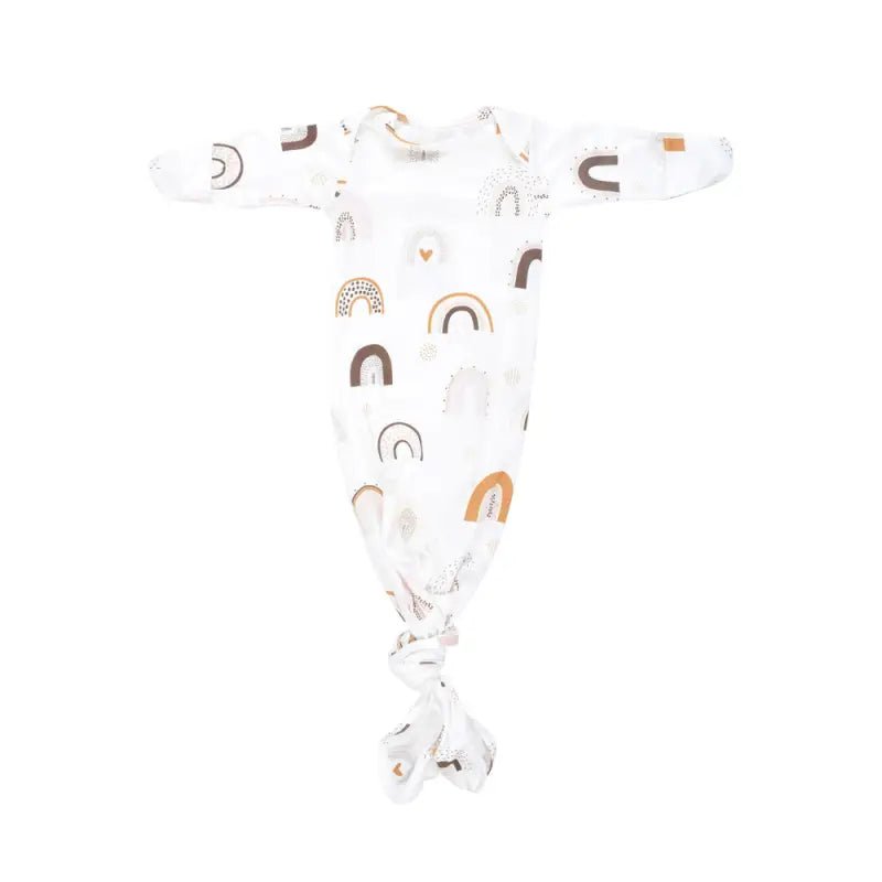 Rainbow Newborn Knotted Baby Gown by Three Little Tots - Girls Onesies