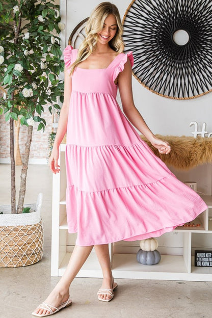 Reborn J Ruffled Sleeveless Tiered Midi Dress | Maxi Dresses | 3