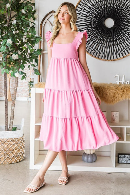 Reborn J Ruffled Sleeveless Tiered Midi Dress | Maxi Dresses | 4