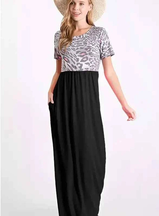 Rosa solid contrast dress with pockets, Casual Comfort