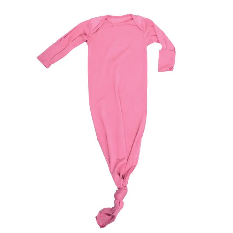 Rose Knotted Newborn Baby Gown by Three Little Tots - Girls Onesies