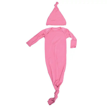 Rose Knotted Newborn Baby Gown by Three Little Tots - Girls Onesies