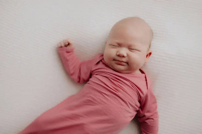 Rose Knotted Newborn Baby Gown by Three Little Tots - Girls Onesies