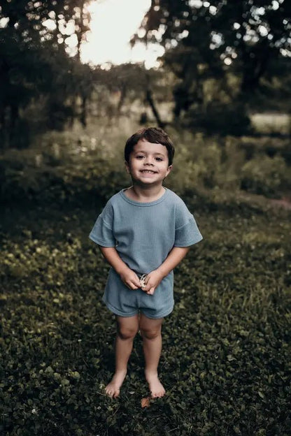 Santorini Waffle Set by Three Little Tots - Toddler Pajamas