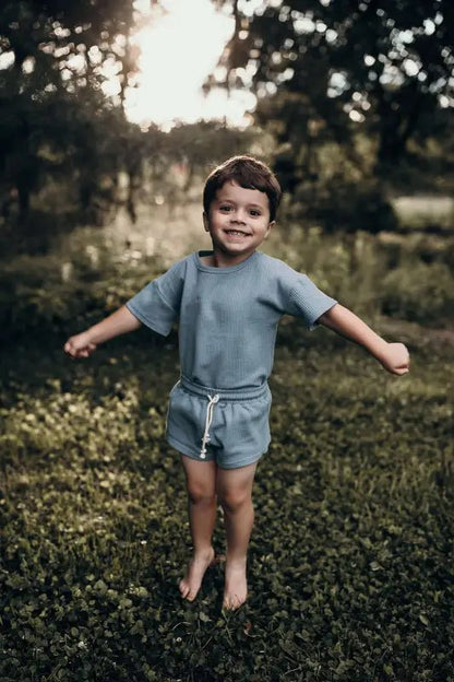 Santorini Waffle Set by Three Little Tots - Toddler Pajamas