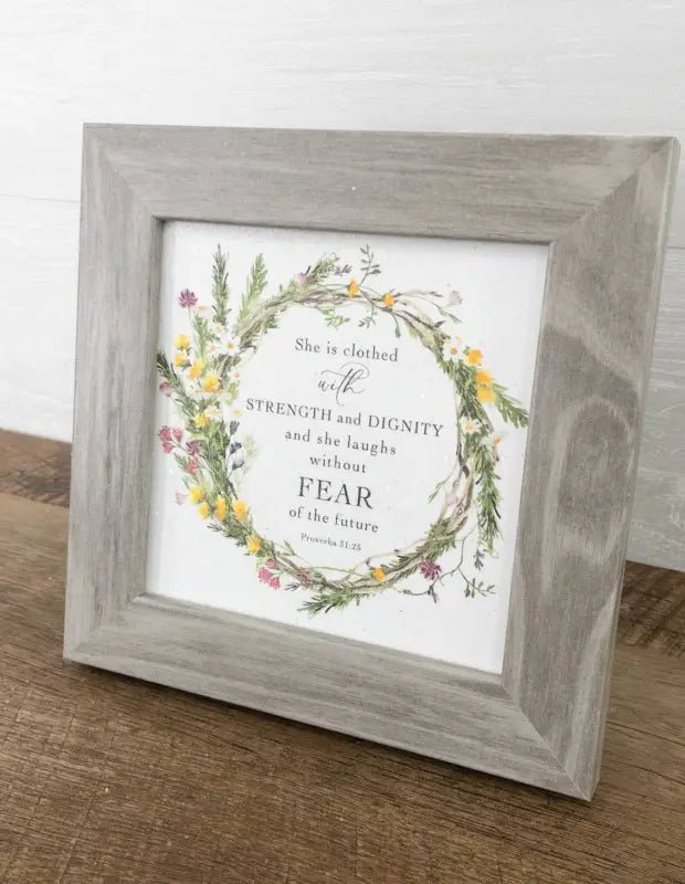She Is Clothed With Strength and Dignity Proverbs 31 Picture - Shelf & Wall Art
