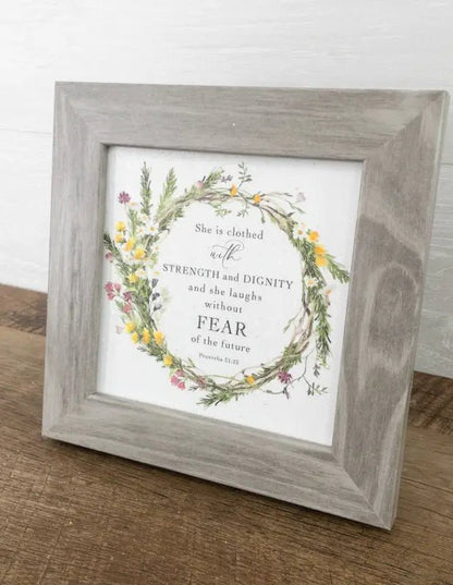 She Is Clothed With Strength and Dignity Proverbs 31 Picture - Shelf & Wall Art