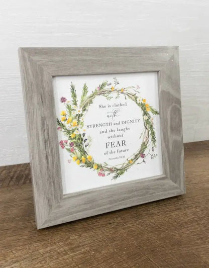 She Is Clothed With Strength and Dignity Proverbs 31 Picture - Shelf & Wall Art