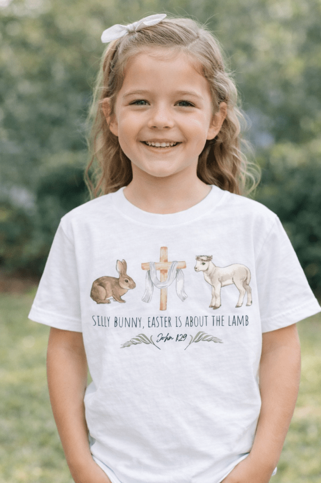 Silly Bunny Easter is About the Lamb T-Shirt | Kids T-Shirts | 9