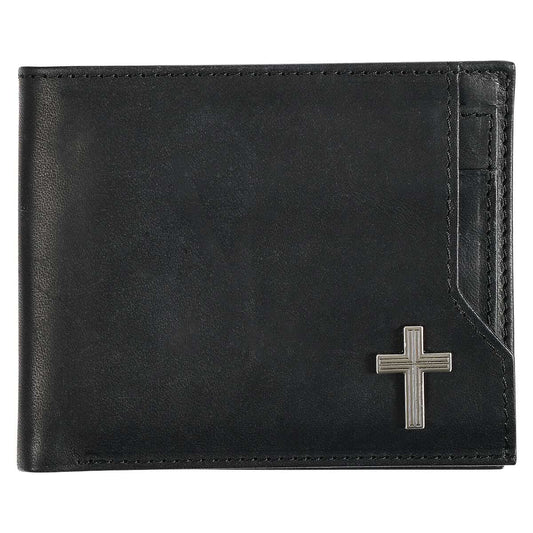 Silver Cross Black Genuine Leather Wallet | 2FruitBearers