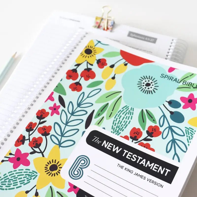 KJV New Testament - Field of Flowers Spiral Bible - Spiral Bibles