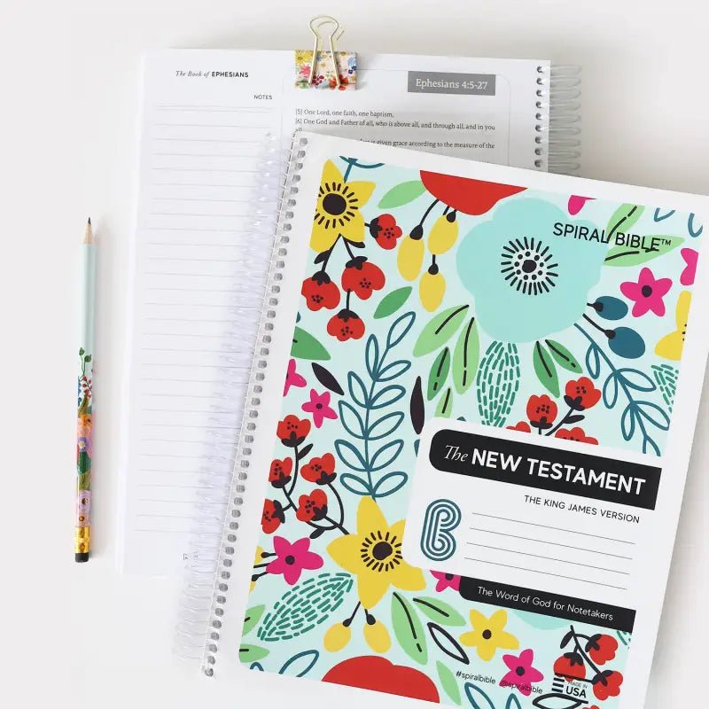 KJV New Testament - Field of Flowers Spiral Bible - Spiral Bibles