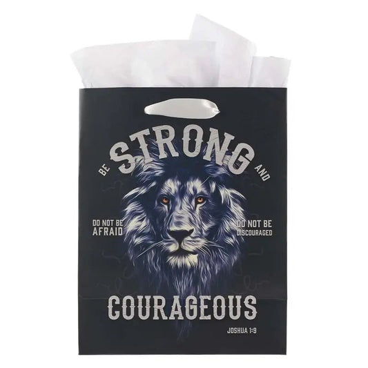 Strong and Courageous Dad Medium Gift Bag - Joshua 1:9 - Gift Bags