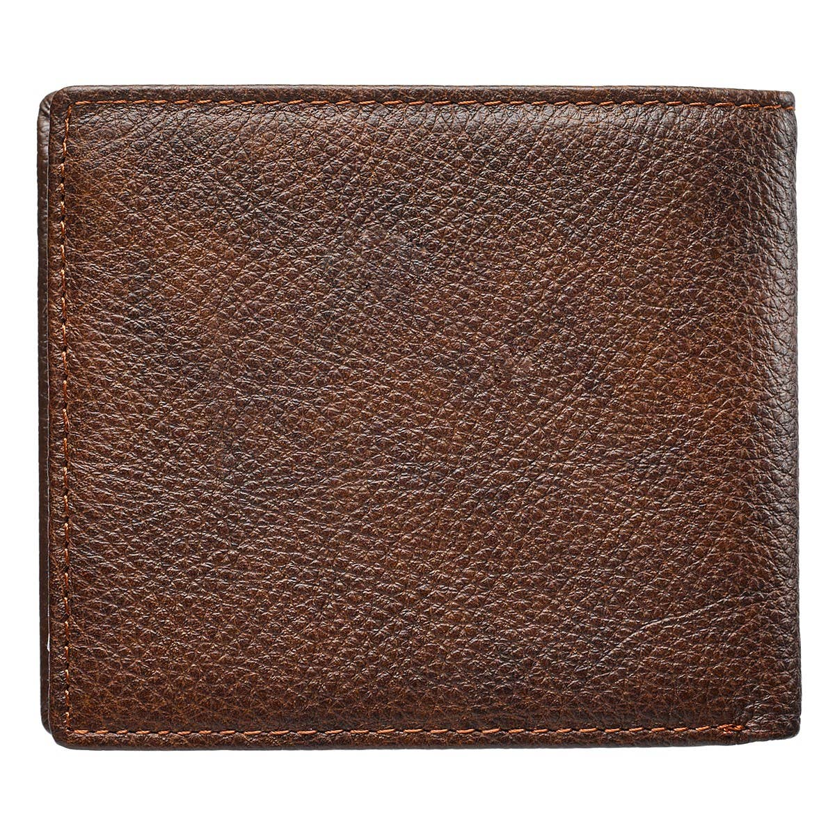 Strong and Courageous Two-tone Brown Full Grain Leather Wallet - Joshua 1:9 | 2FruitBearers