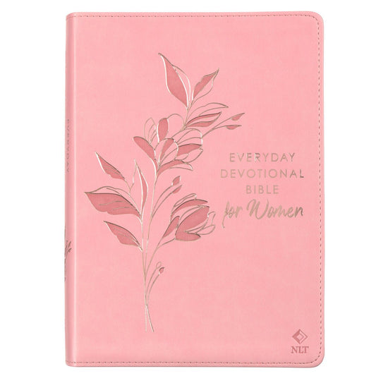 Sunrise Pink Floral Faux Leather NLT Everyday Devotional Bible for Women | Bibles | 1