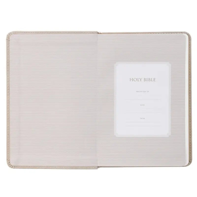 Taupe Bouquet Faux Leather Compact King James Version Bible - Bibles