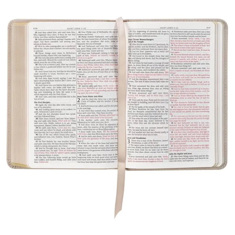 Taupe Bouquet Faux Leather Compact King James Version Bible - Bibles