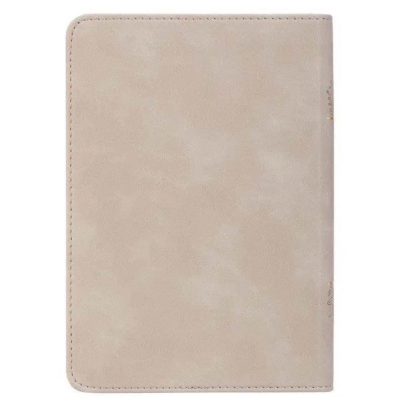 Taupe Bouquet Faux Leather Compact King James Version Bible - Bibles
