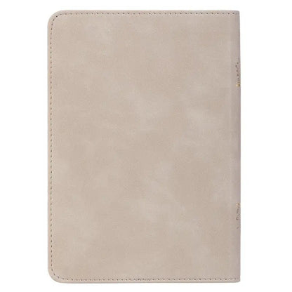 Taupe Bouquet Faux Leather Compact King James Version Bible - Bibles