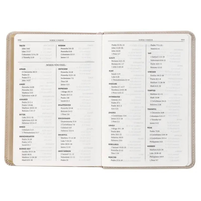 Taupe Bouquet Faux Leather Compact King James Version Bible - Bibles