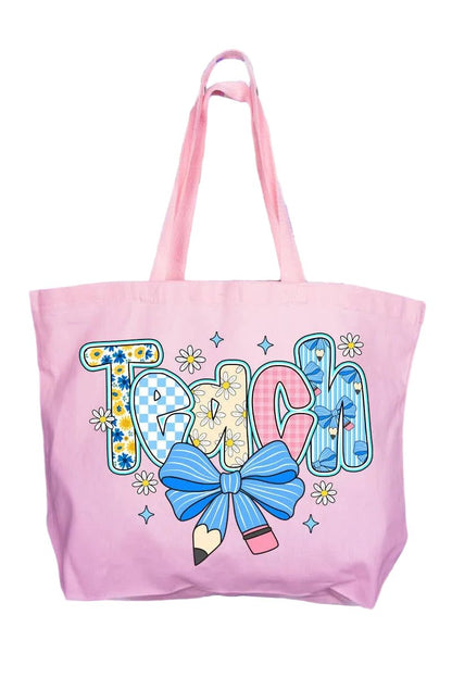 Teach” Canvas Jumbo Tote Bag | Bags | 1