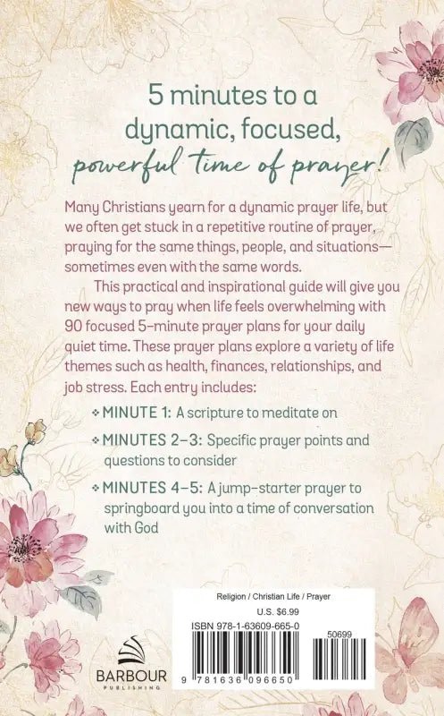 The 5-Minute Prayer Plan for When Life Is Overwhelming - Devotionals cover prayer book
