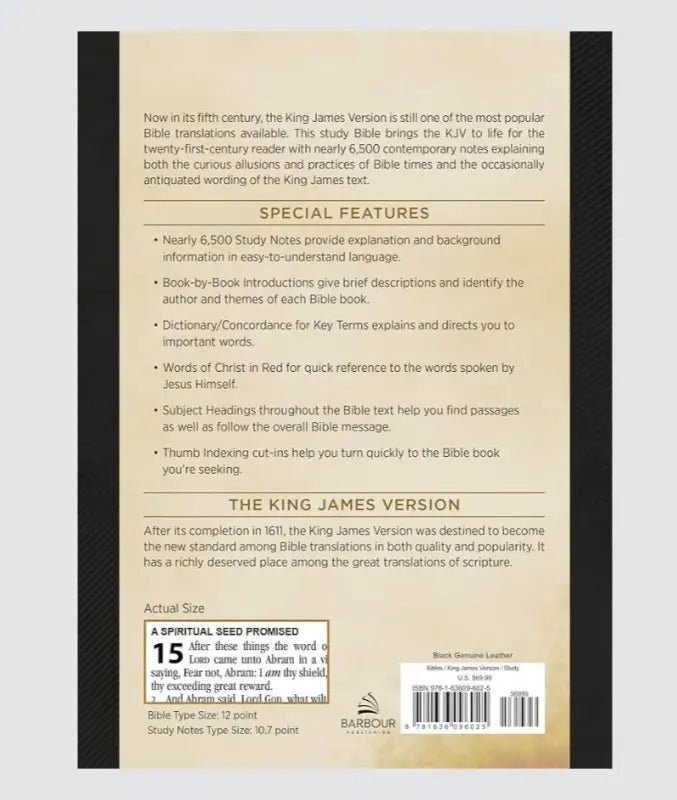 The KJV Study Bible Large Print - Black Genuine Leather - Bibles james version bible