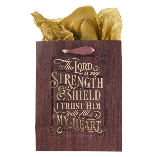 The LORD is My Strength and Shield Medium Gift Bag - Psalm 28:7 - Gift Bags