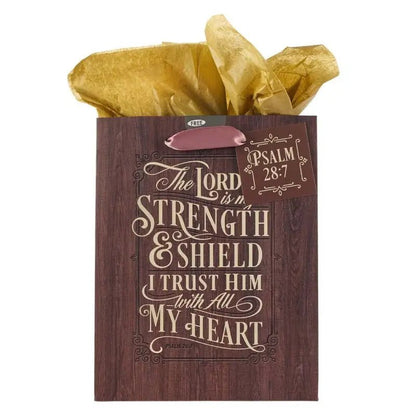 The LORD is My Strength and Shield Medium Gift Bag - Psalm 28:7 - Gift Bags