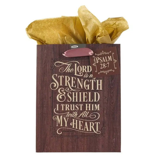 The LORD is My Strength and Shield Medium Gift Bag - Psalm 28:7 - Gift Bags