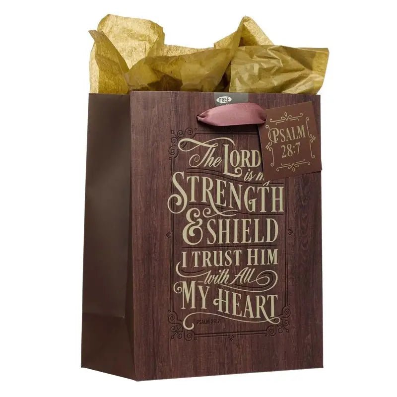 The LORD is My Strength and Shield Medium Gift Bag - Psalm 28:7 - Gift Bags