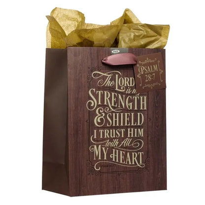 The LORD is My Strength and Shield Medium Gift Bag - Psalm 28:7 - Gift Bags