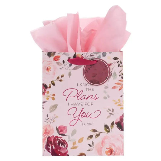 The Plans I Have for You Plum Floral Medium Gift Bag – Jeremiah 29:11 - Gift Bags