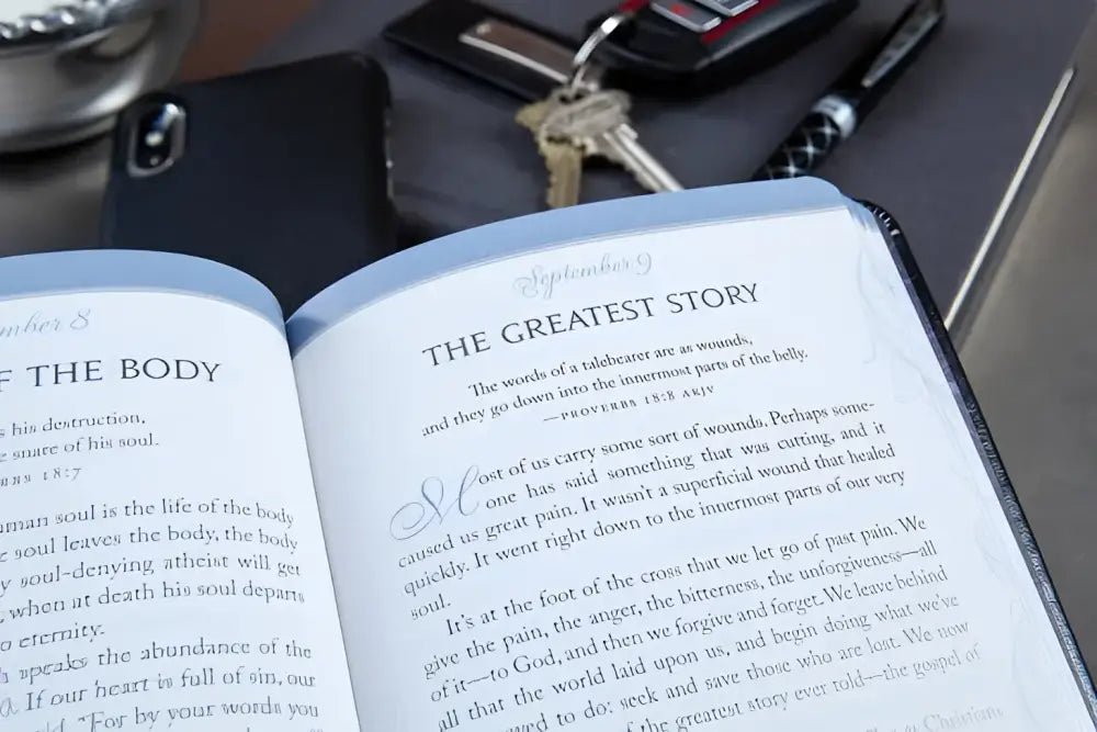 Think on These Things: Wisdom for Life from Proverb Devotional - Devotionals open book religious passage