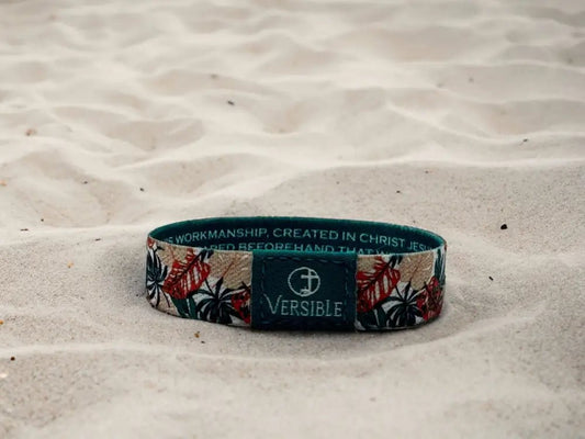 Tropical Palms - Ephesians 2:10 Wristband - Wristbands
