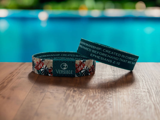 Tropical Palms - Ephesians 2:10 Wristband | 2FruitBearers