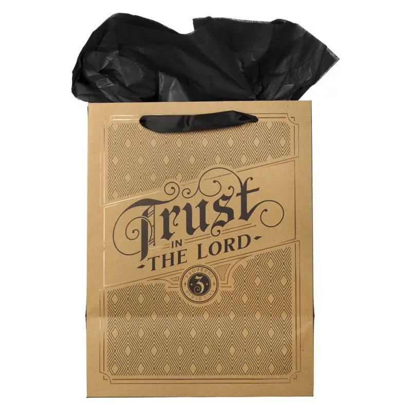 Trust in the Lord Cork-brown Large Portrait Gift Bag - Proverbs 3:5 - Gift Bags