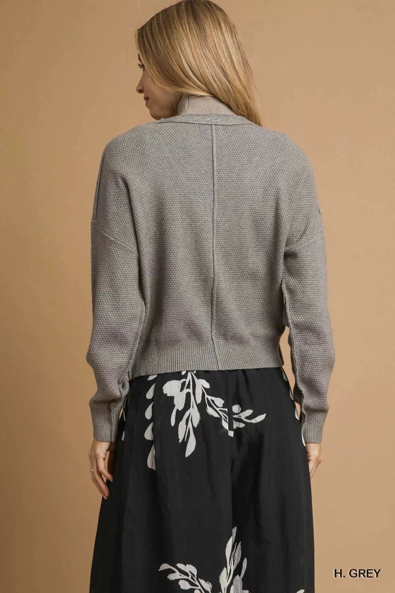 Umgee Chunky Cable Knit V - Neck Button - Up Cardigan | Cardigans | 2