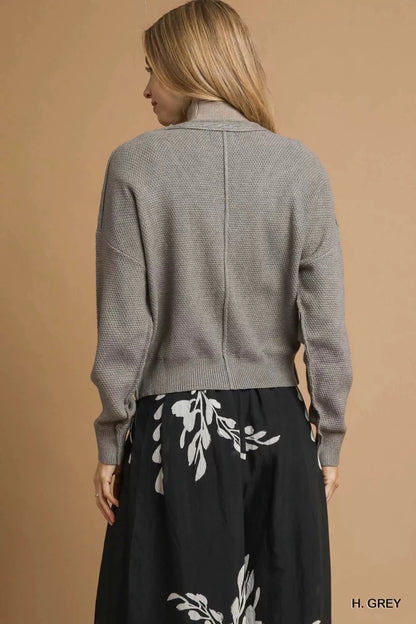 Umgee Chunky Cable Knit V - Neck Button - Up Cardigan | Cardigans | 2